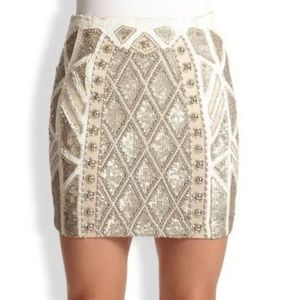 GORGEOUS Needle & Thread Sequin Mini Skirt Gold 2 Beaded